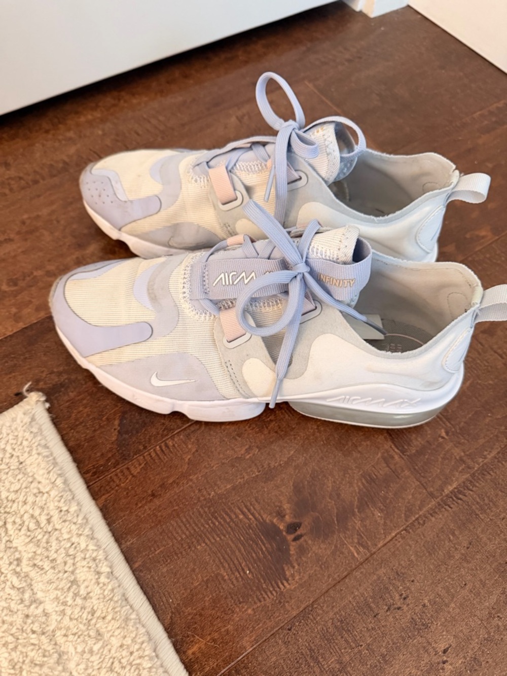 Nike Light Lavender and White Air Max Infinity Sneakers